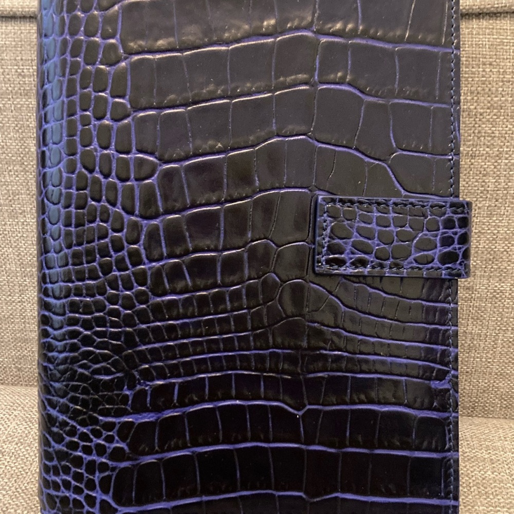 NIB Smythson Bond Organizer/Agenda in Blue Croc. GORGEOUS!! Retails for $455.